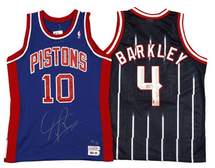 Charles Barkley Signed Rockets Jersey and Dennis Rodman Signed Pistons Jersey